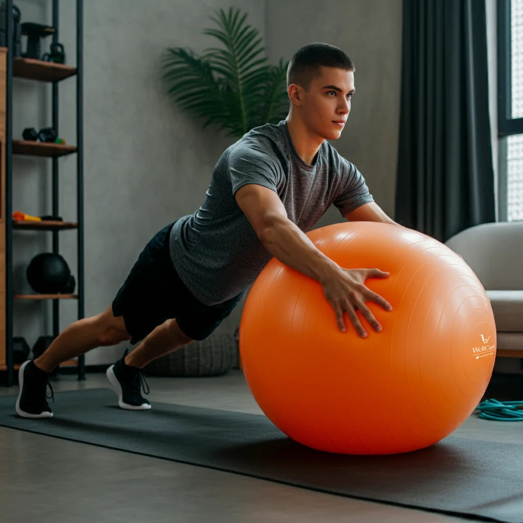 WELLCART Inflatable Exercise Ball for Body's Core Strengthening & Balance