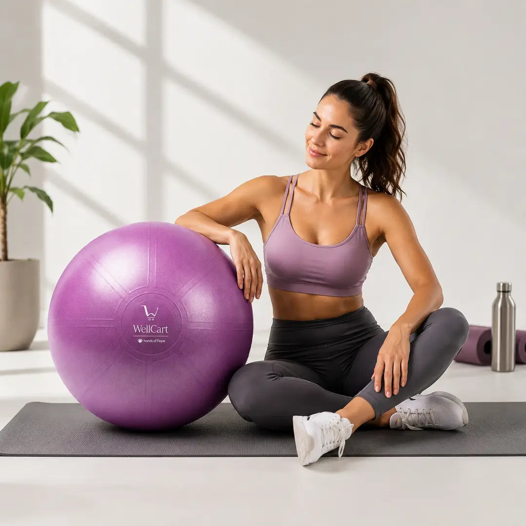 WELLCART Inflatable Exercise Ball for Body's Core Strengthening & Balance